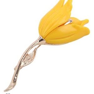 Yellow Tulip Enamel Broach Pin! NWOT!!